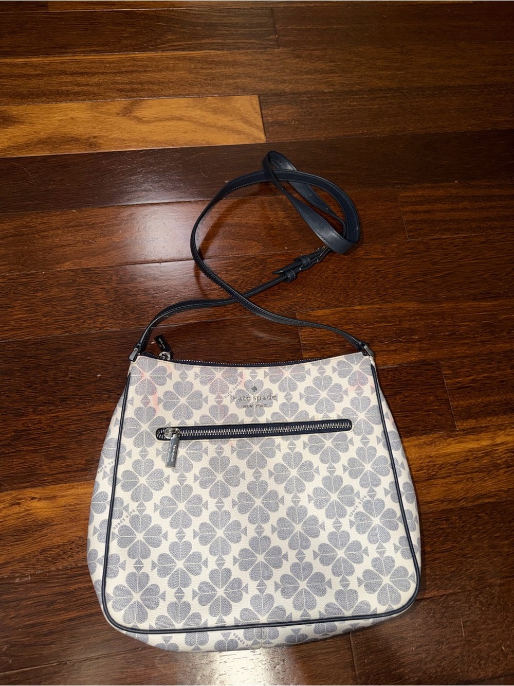 kate spade Cream and Gray Floral Crossbody Bag